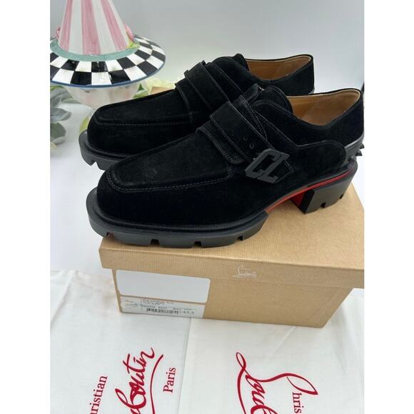 Men\'s Christian Louboutin OUR GEORGES chunky suede loafers size 43.5 made Italy main image 10
